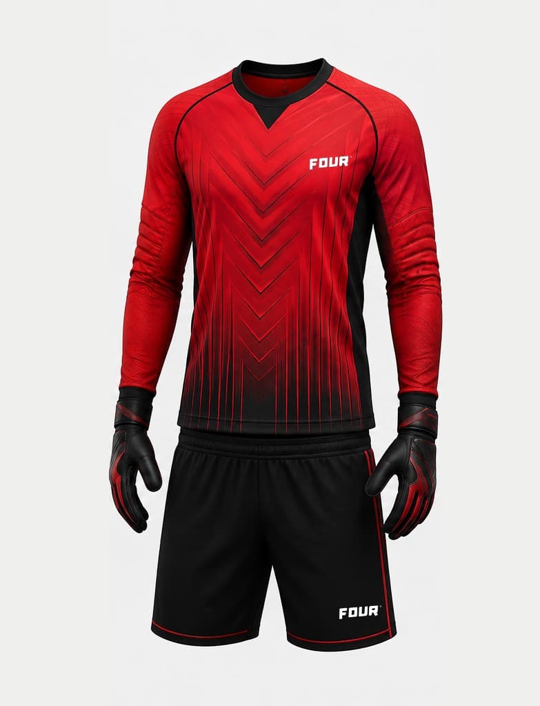 Goalkeeper Kit — Red & Black front
