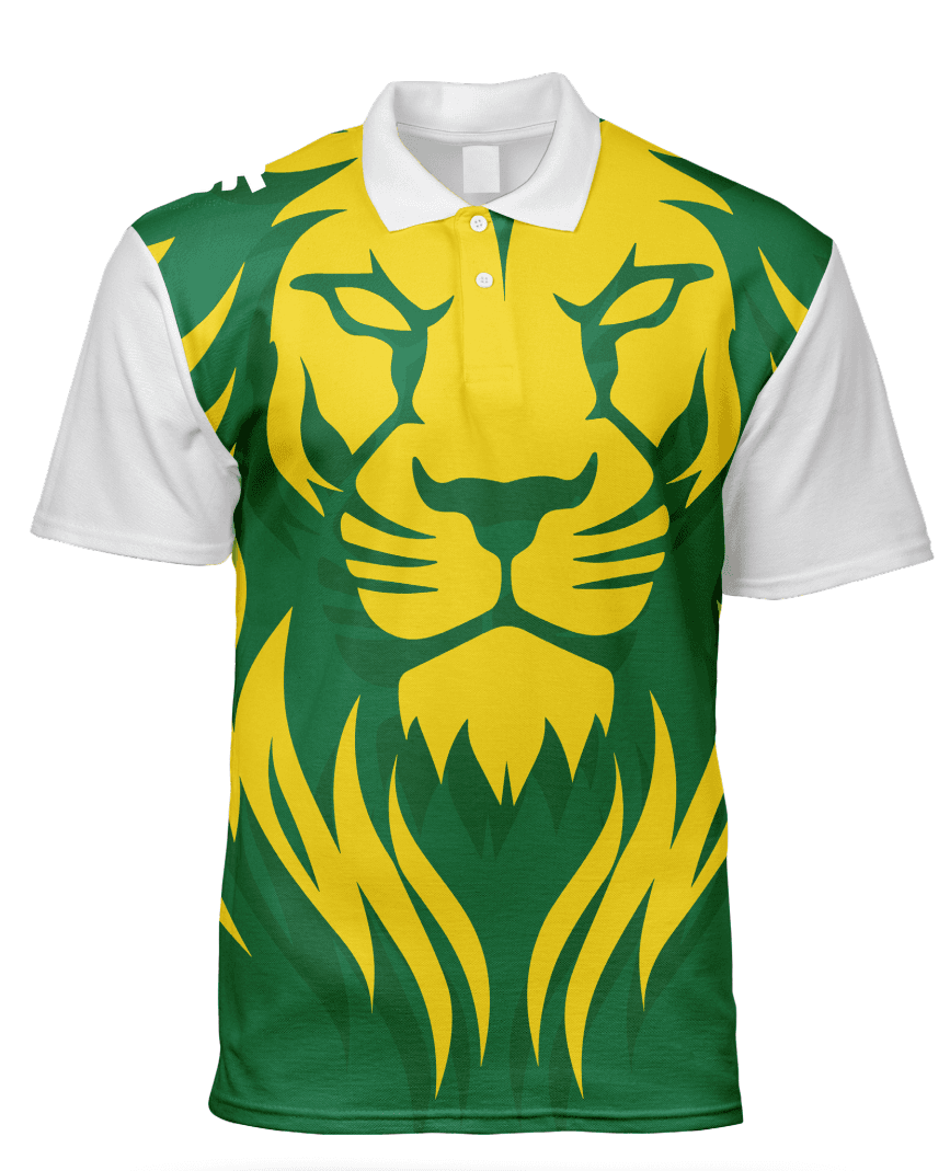 Polo Shirt — Green & Yellow front