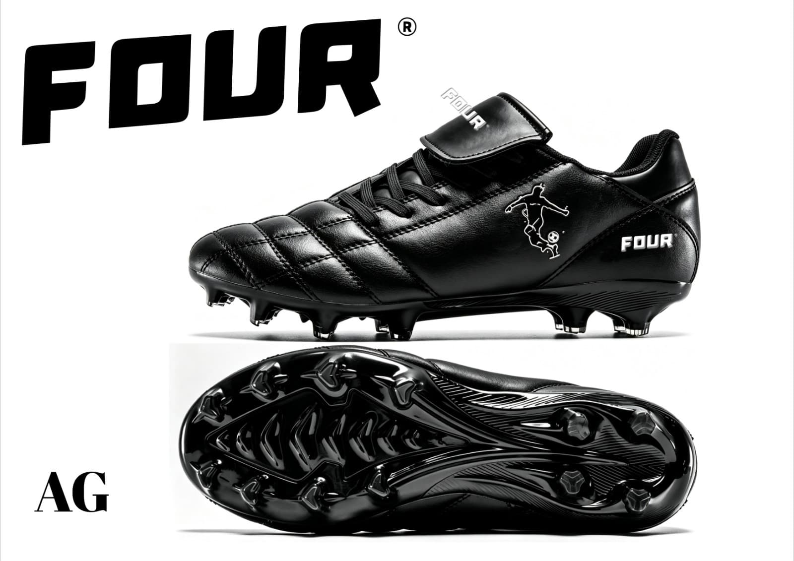 FOUR AG Football Boots — Black front
