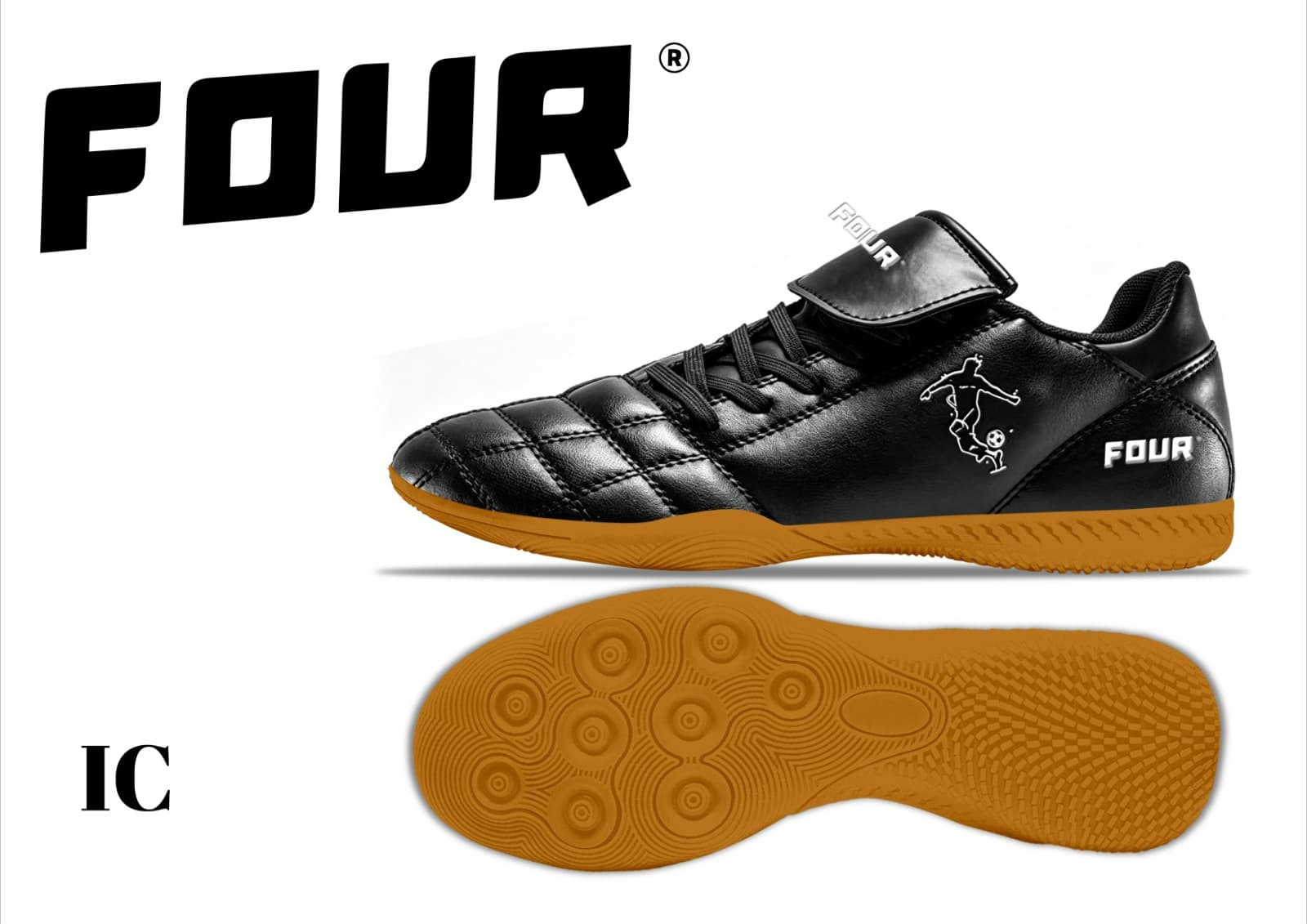 FOUR IC Indoor Shoes — Black front