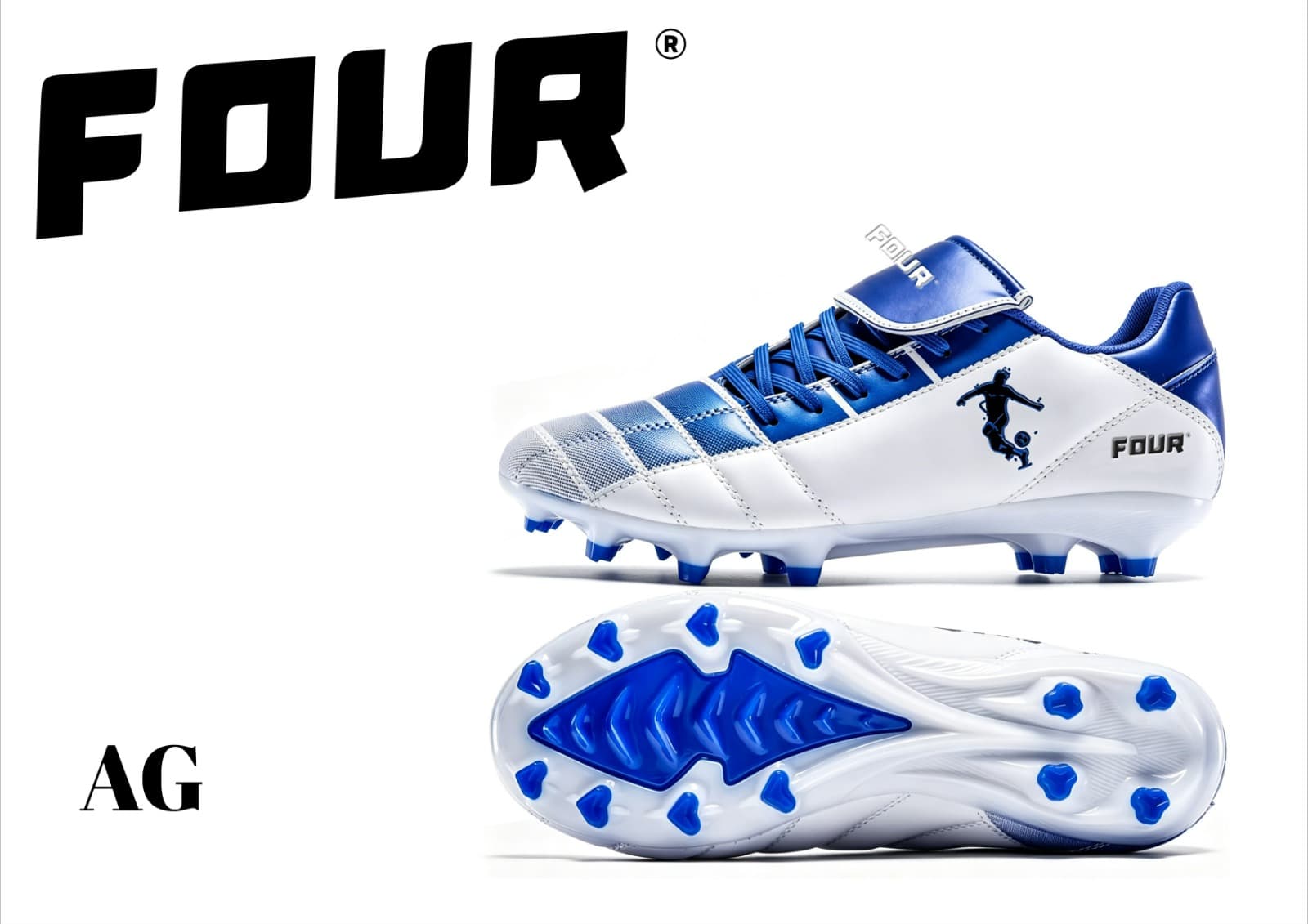 FOUR AG Football Boots — Blue / White front