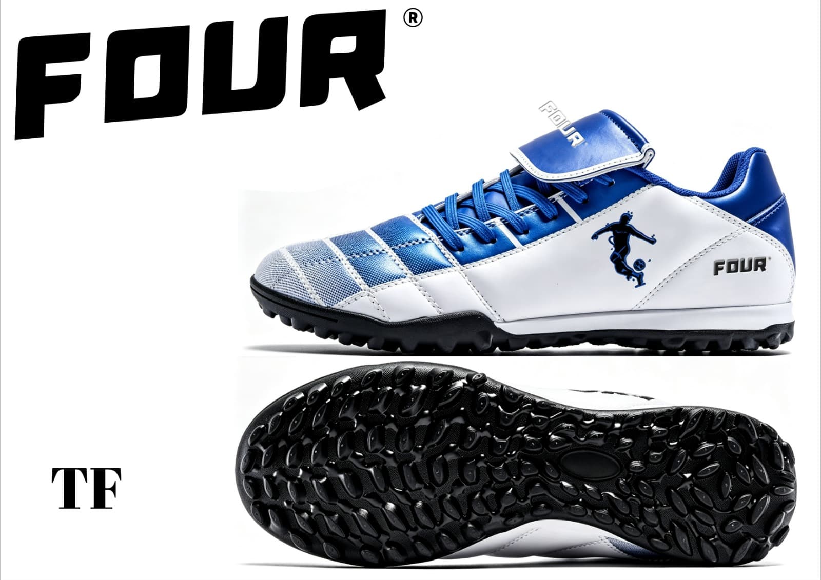 FOUR TF Turf Shoes — Blue / White front