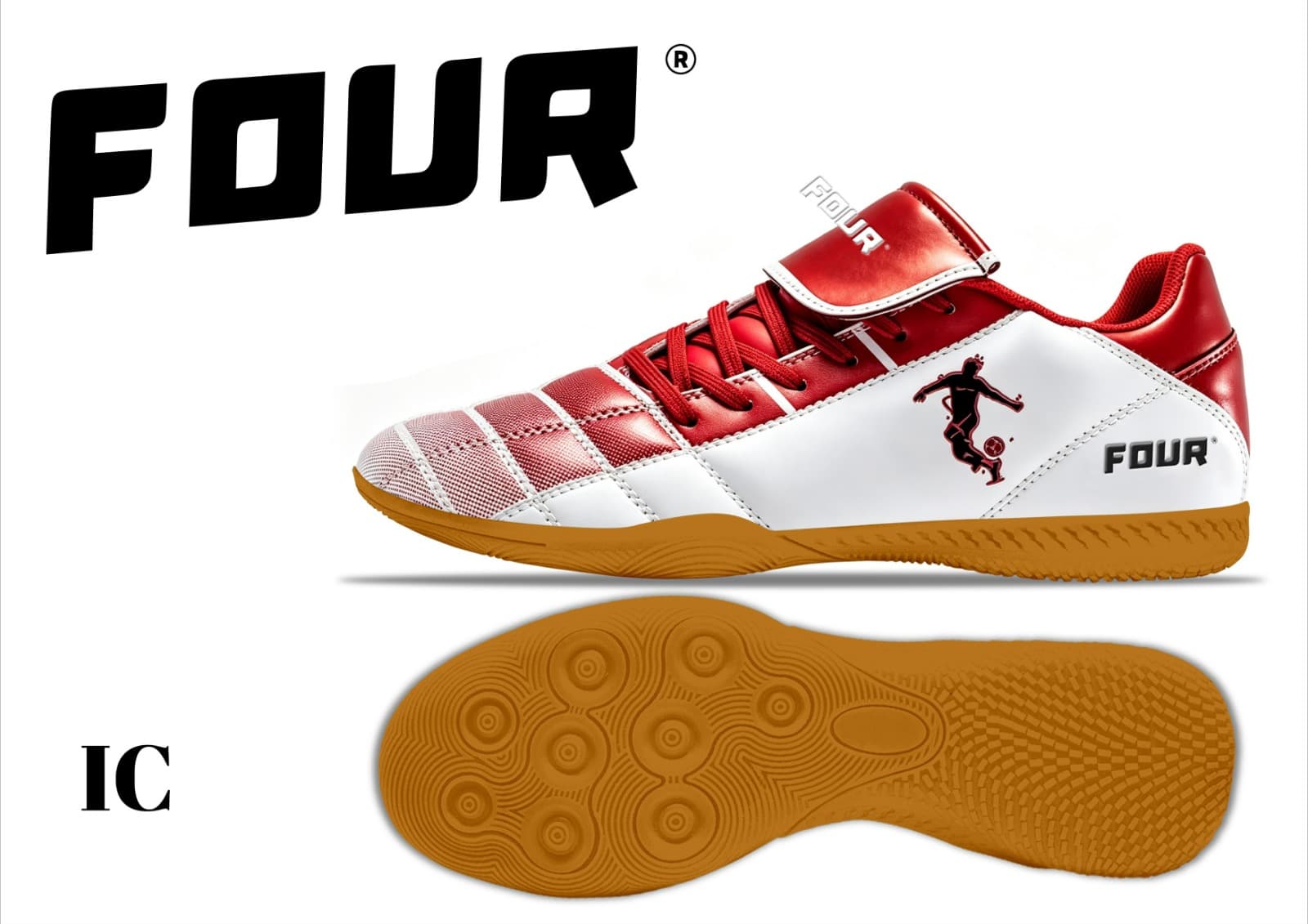 FOUR IC Indoor Shoes — Red / White front