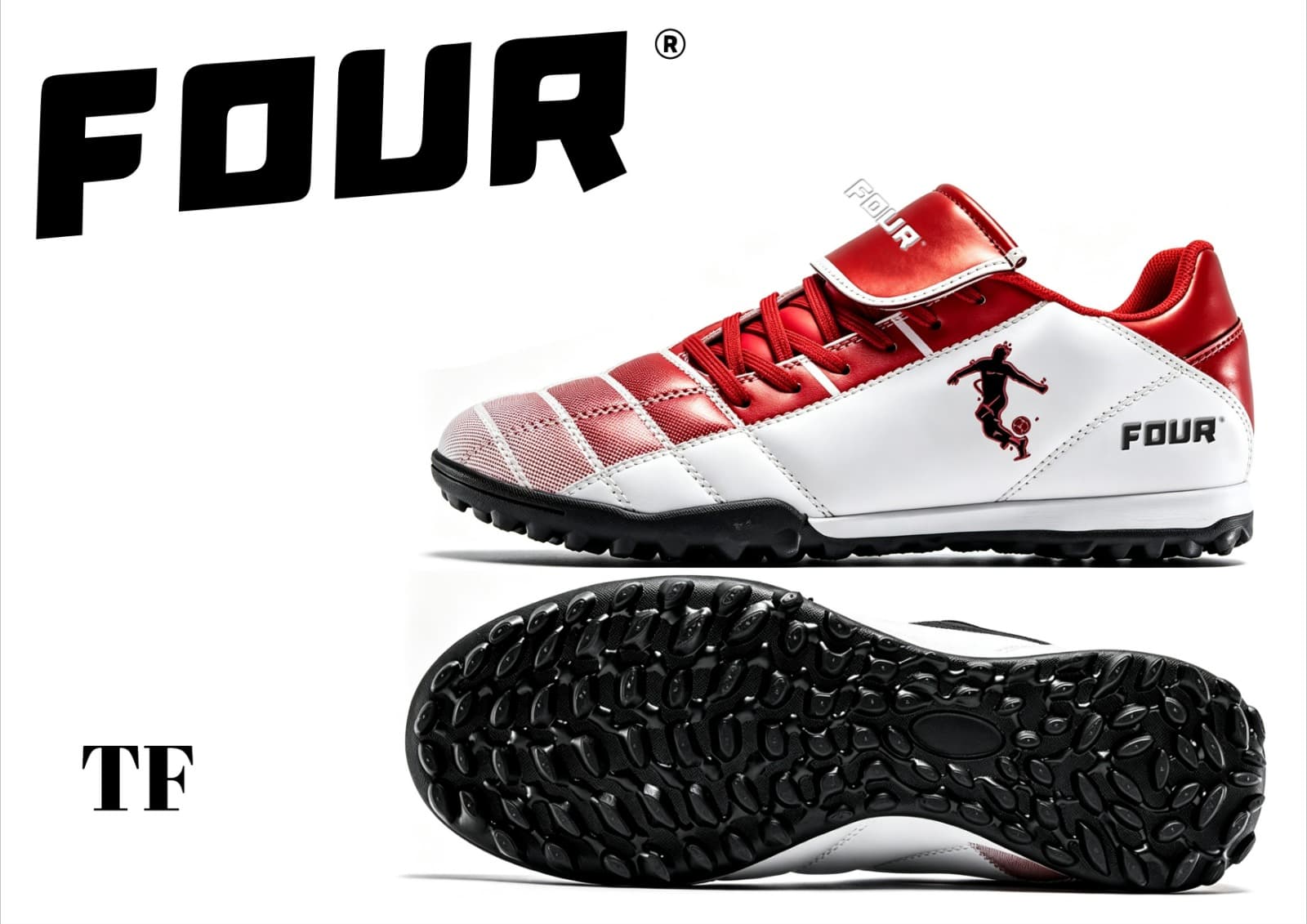 FOUR TF Turf Shoes — Red / White front