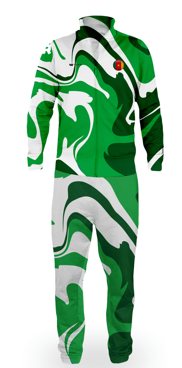Tracksuit — Green & White front